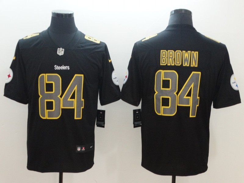 Men's Pittsburgh Steelers Antonio Brown #84 Black Authentic Jersey